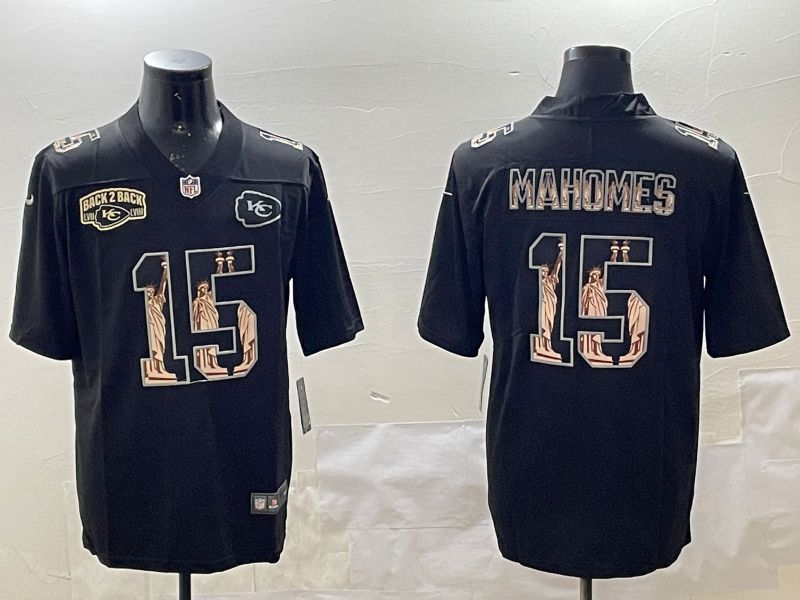 Men Kansas City Chiefs #15 Mahomes Black 2025 Nike Vapor Limited NFL Jersey style 14->kansas city chiefs->NFL Jersey